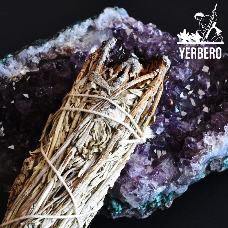 Yerbero - (3 Piece Sage Bundle) 3 Premium 4'' Long California Floral White Sage + Cinnamon Mix (Salvia Blanca +Canela) | Smudging Kit for Love, Peace, Harmony, Home Cleansing, Meditation, Purifying