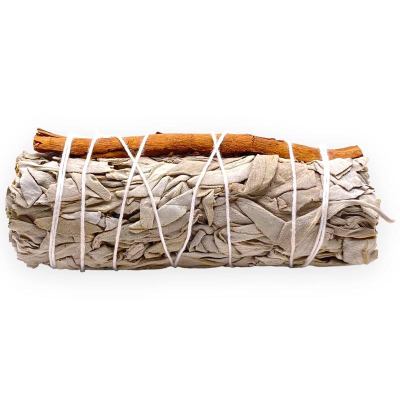 Yerbero - (3 Piece Sage Bundle) 3 Premium 4'' Long California Floral White Sage + Cinnamon Mix (Salvia Blanca +Canela) | Smudging Kit for Love, Peace, Harmony, Home Cleansing, Meditation, Purifying