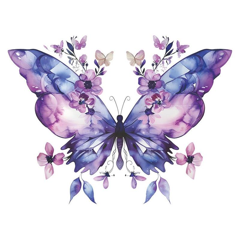 Butterfly & Flower Pattern Wall Sticker, Self-adhesive Wall Decal, Decorative Sticker for Home Living Room Bedroom, Bedroom Refresh Decor