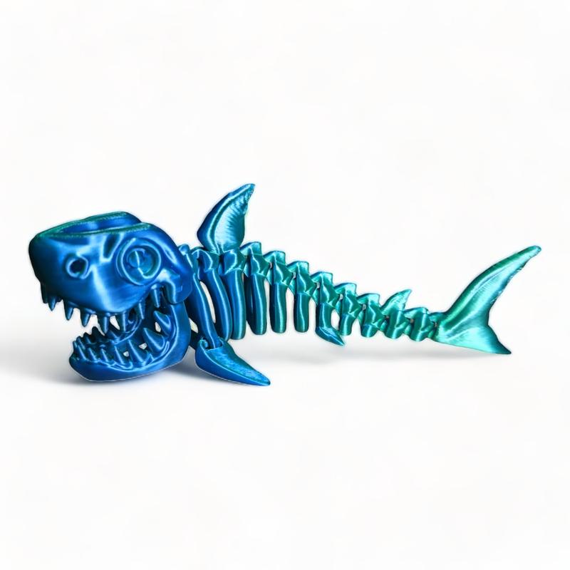 Flexi 3D Printed Shark! - Moves and articulates - Mouth opens! - Hours of fun! - Figurine Decor