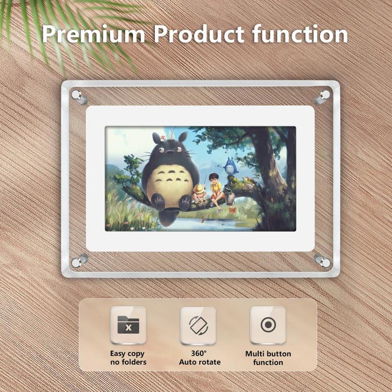 Wholesale OEM 7 Inch 4GB IPS Screen video acrylic digital photo picture frame signage racks Decor christmas gift