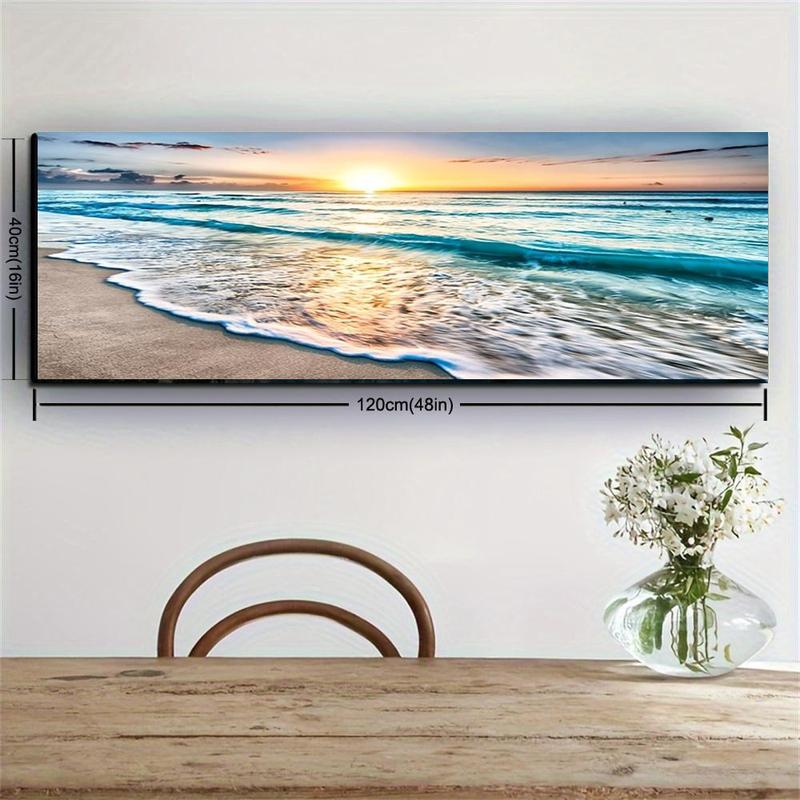 Beach Sunset Pattern Canvas Wall Art, Modern Canvas Wall Art without Frame, Wall Decor for Home Living Room Bedroom