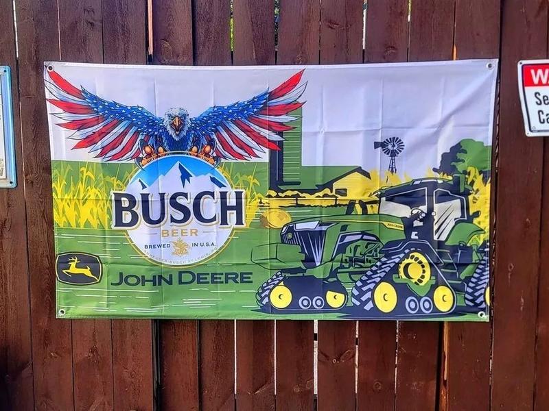 NIB Busch Beer Farmers Tractor Banner Flag 3x5' FT For Beer Famer Lovers