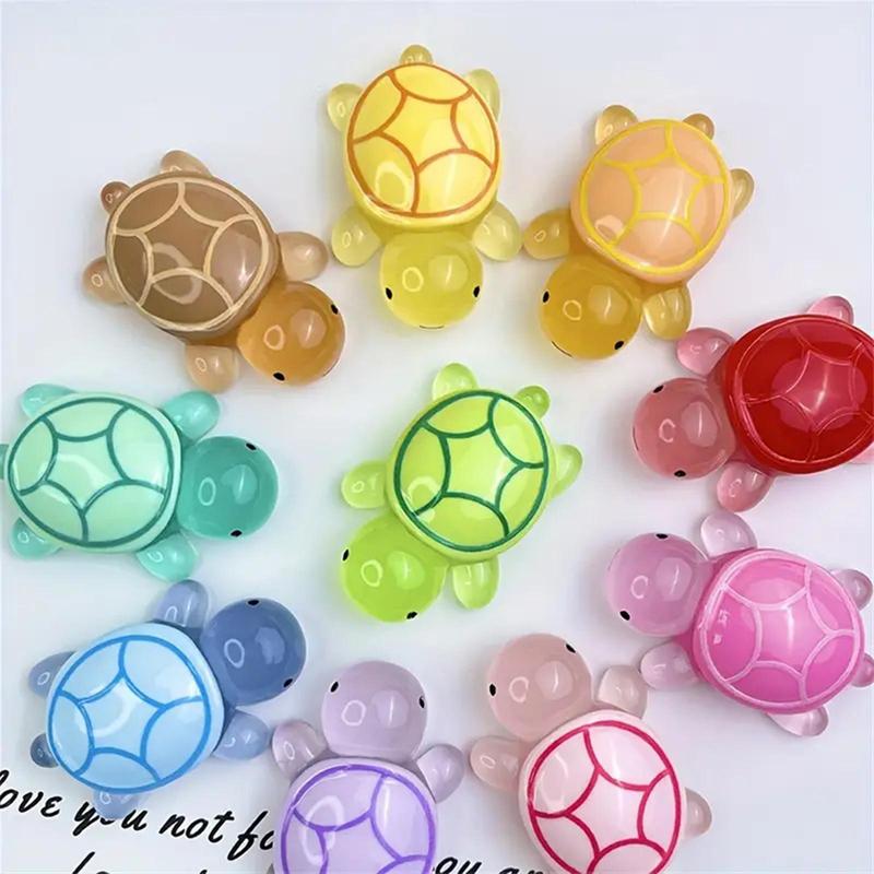 Random Color Glow in The Dark Turtle Design Ornament, 30pcs set Cute Turtle Decoration, Home Decor for Living Room Bedroom Office