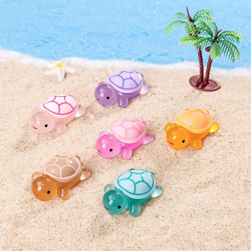 Random Color Glow in The Dark Turtle Design Ornament, 30pcs set Cute Turtle Decoration, Home Decor for Living Room Bedroom Office