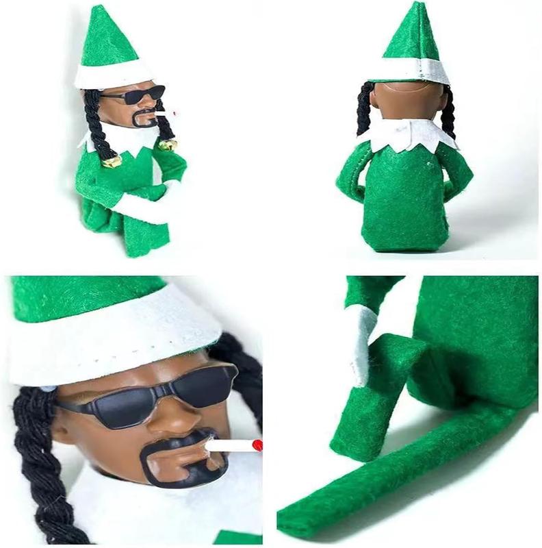 Snoop on a Stoop Christmas Plush Doll, Christmas Elf Doll ,  Hip Hop Doll, Christmas Tree Decoration Felt  christmas  elves elf  on  the shelf christmas  toy box friend tacky christmas decor christmas decorations ornaments home gift