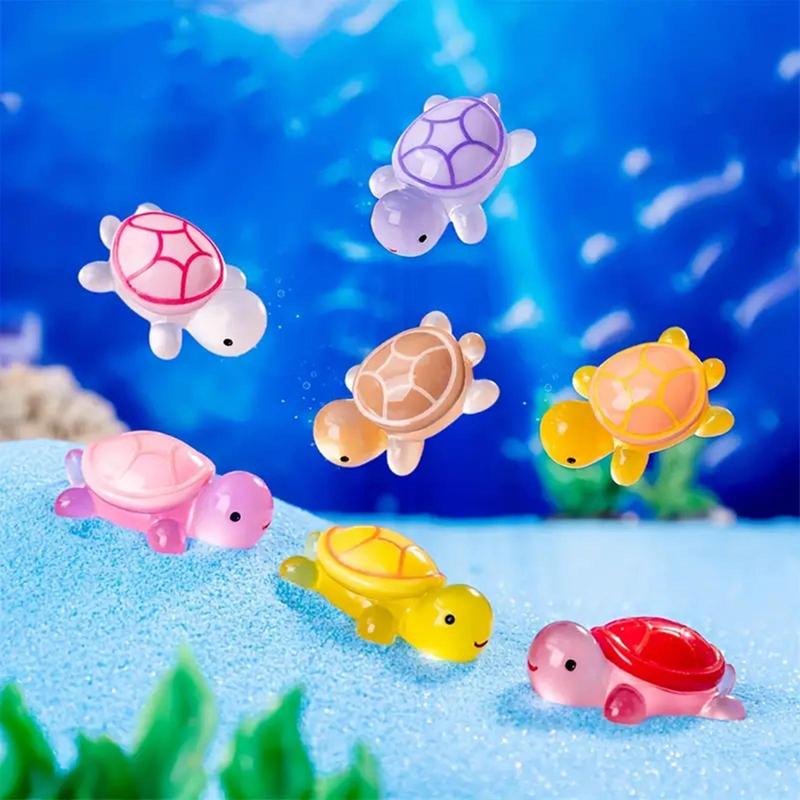 Random Color Glow in The Dark Turtle Design Ornament, 30pcs set Cute Turtle Decoration, Home Decor for Living Room Bedroom Office