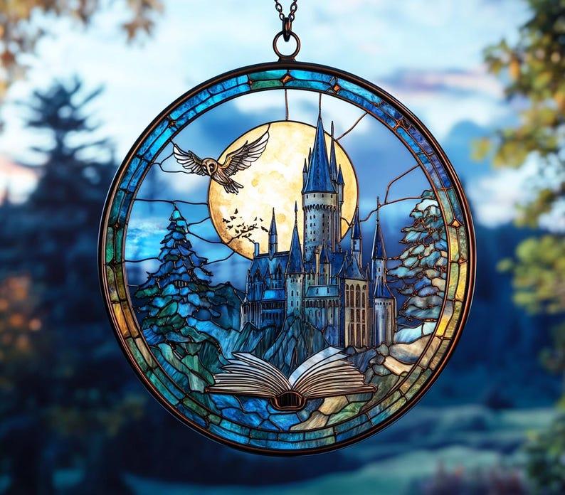 Wizard Castle Suncatcher, Hogwarts-Inspired Acrylic Ornament, Perfect Bookish Home Decoration and Gift for Wizarding World and Book Lovers, Home Decoration