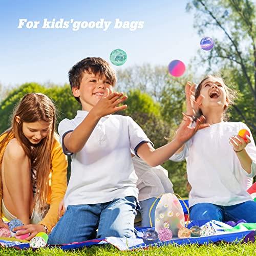 Bouncy Balls for Kids 20 Pieces 5 Styles 32mm Assorted Bouncy Balls with Storage Bag for Birthday Party Favors