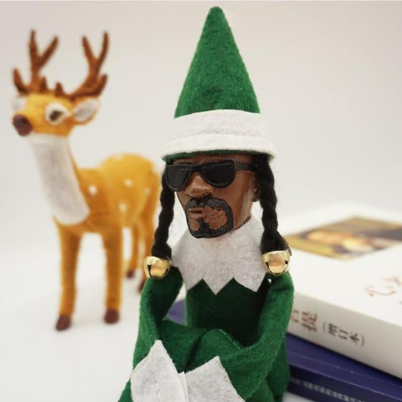 Snoop on a Stoop Christmas Plush Doll, Christmas Elf Doll ,  Hip Hop Doll, Christmas Tree Decoration Felt  christmas  elves elf  on  the shelf christmas  toy box friend tacky christmas decor christmas decorations ornaments home gift