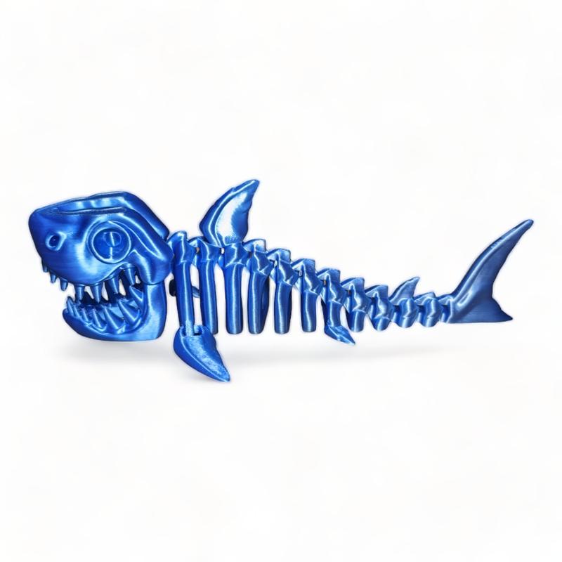 Flexi 3D Printed Shark! - Moves and articulates - Mouth opens! - Hours of fun! - Figurine Decor