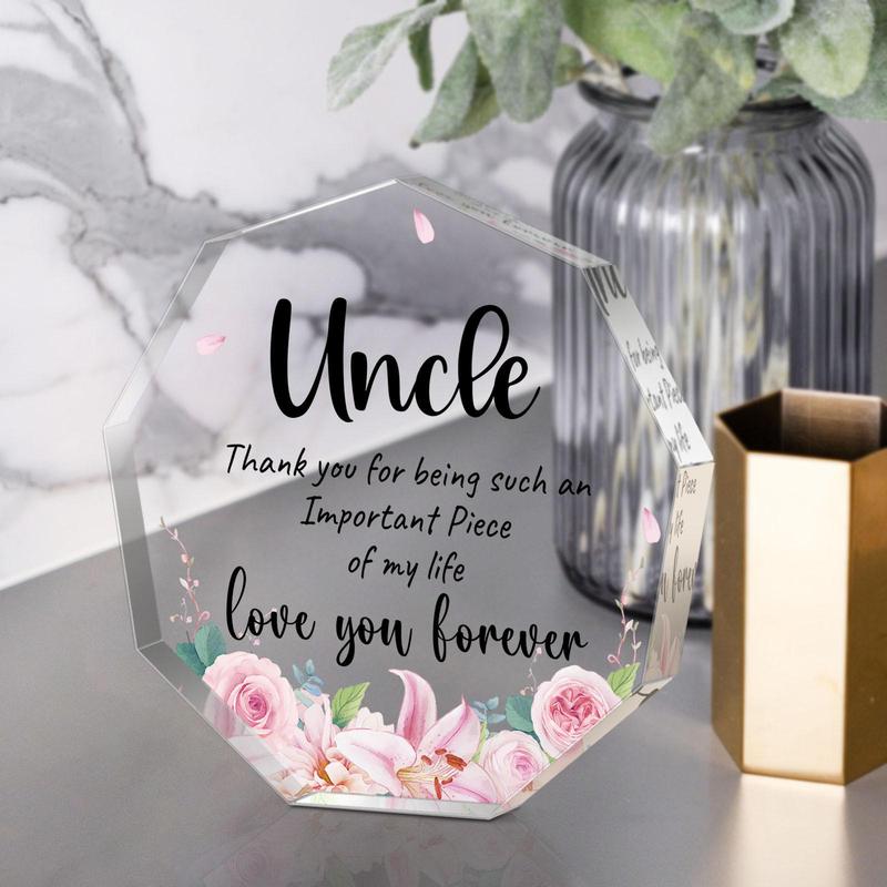 Irregular Shaped Acrylic Plaque, Creative Birthday Gift for Uncle, Home Decoration Ornament, Thanksgiving Gift, Birthday Present