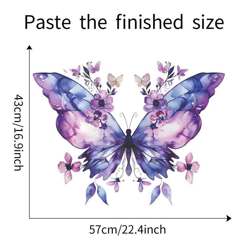 Butterfly & Flower Pattern Wall Sticker, Self-adhesive Wall Decal, Decorative Sticker for Home Living Room Bedroom, Bedroom Refresh Decor