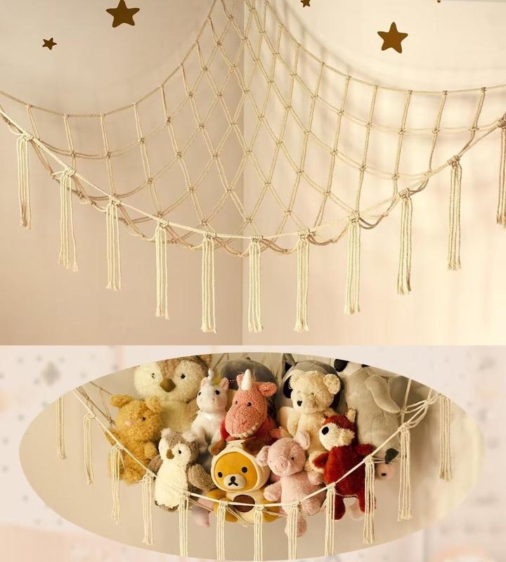 Stuffed Animal Storage Hammockor Net Corner - Large Toy Hammock Net for Stuffed Animals RoomDecorAnimalOrganizerHolder for KidsBabyNursery WallBedroom