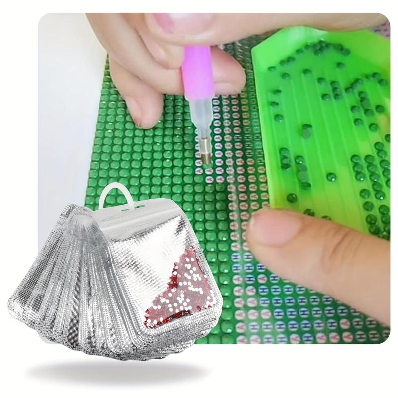 DIY Diamond Art Painting Beads Storage Bag, 50pcs set Plastic Transparent Ziplock Bag, Drills Glued Stone Storage Sealing Bag, Craft Supplies