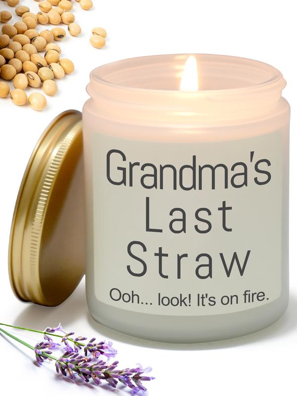 Grandma Candle Gifts for Grandma Gifts for Mothers Day from Granddaughter Grandson - 7oz Grandma’s Last Nerve Lavender Scented Soy Candle - Christmas Birthday Gift for Grandma from Grandkids soy wax party gift