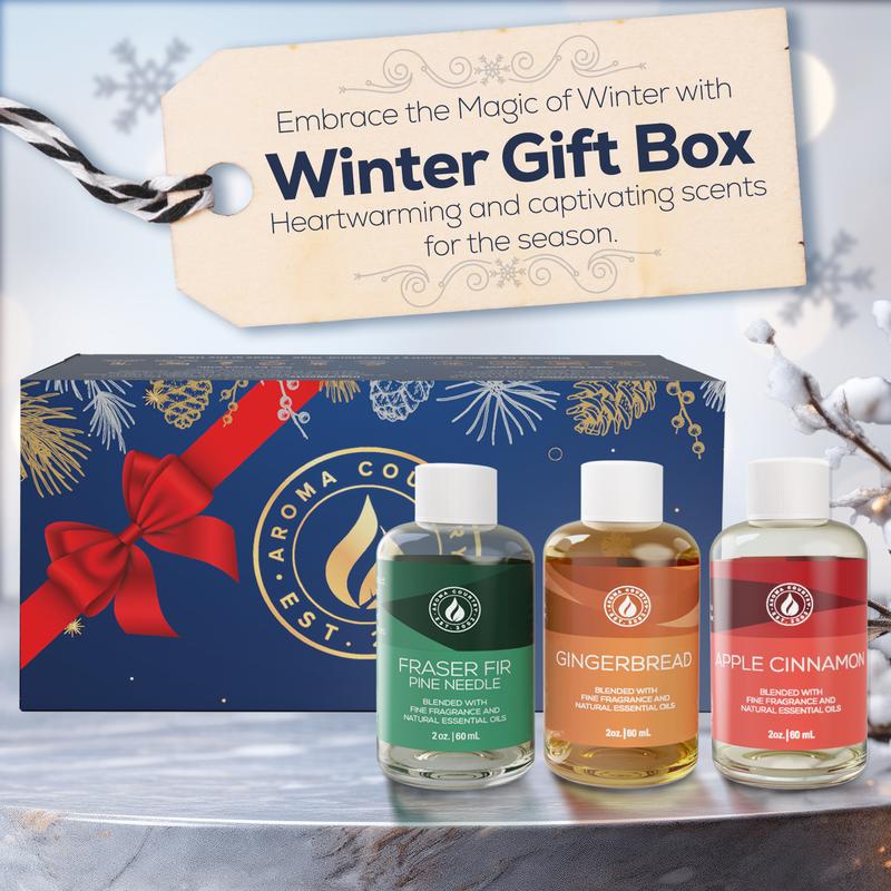 Winter Holiday Gift Pack - Aroma Diffuser Oil Set for Home Fragrance