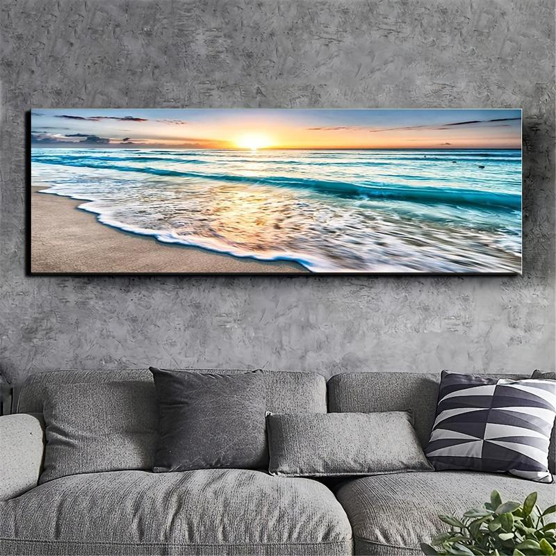 Beach Sunset Pattern Canvas Wall Art, Modern Canvas Wall Art without Frame, Wall Decor for Home Living Room Bedroom