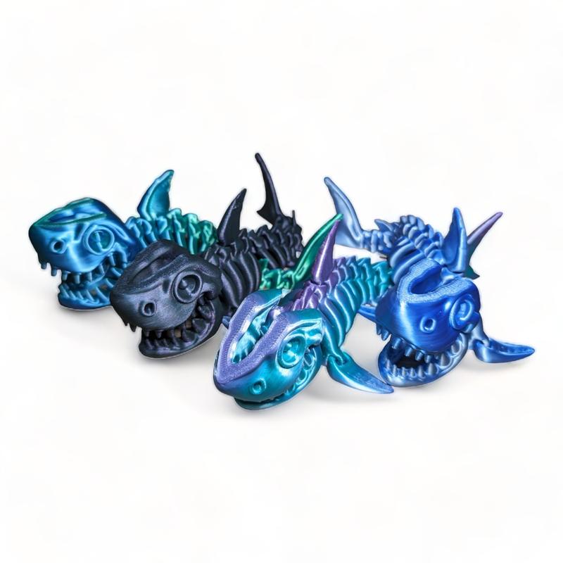 Flexi 3D Printed Shark! - Moves and articulates - Mouth opens! - Hours of fun! - Figurine Decor