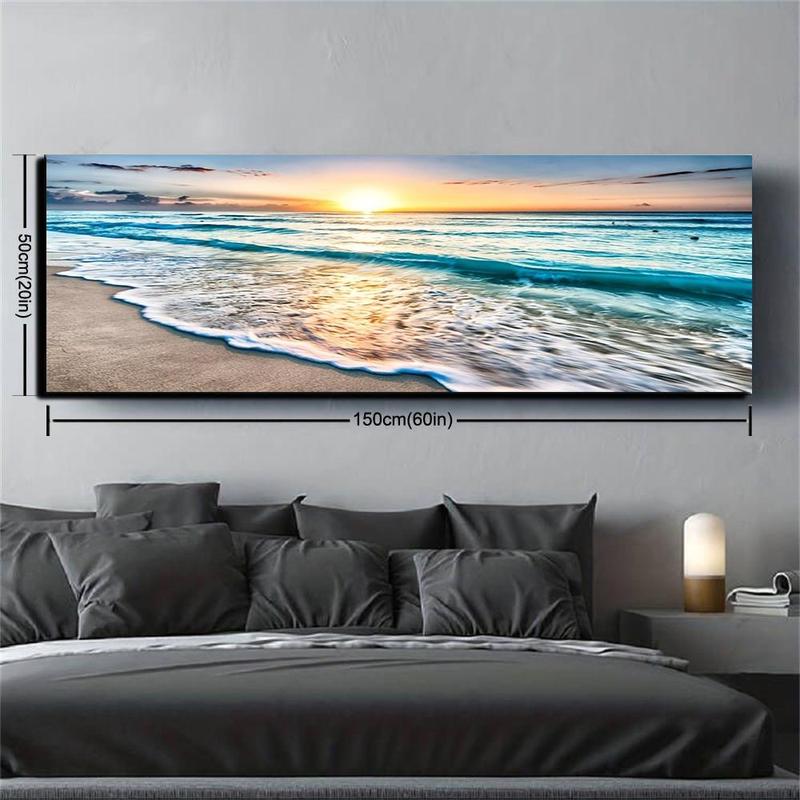 Beach Sunset Pattern Canvas Wall Art, Modern Canvas Wall Art without Frame, Wall Decor for Home Living Room Bedroom