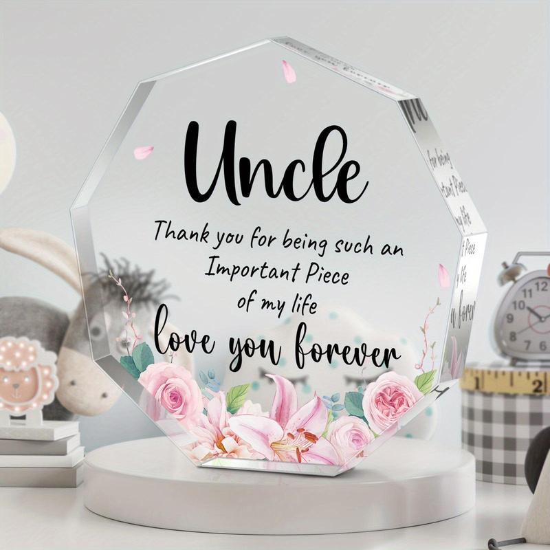 Irregular Shaped Acrylic Plaque, Creative Birthday Gift for Uncle, Home Decoration Ornament, Thanksgiving Gift, Birthday Present