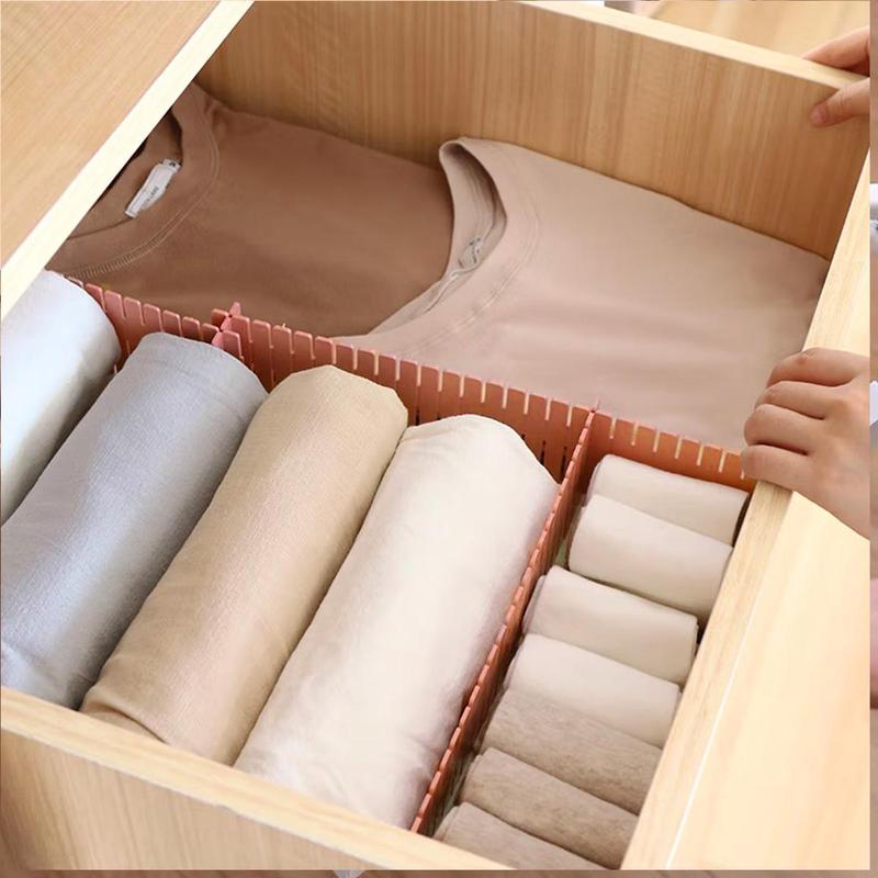 Adjustable Drawer Separator for Dresser for Bedroom, 4pcs Free Combination Drawer Organizer Divider, Storage Organizer for Home