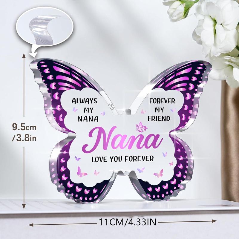 Butterfly Shaped Acrylic Ornament for Office Decor, 1 Count Creative Desktop Decoration, Birthday Gift for Grandma, Best Gifts