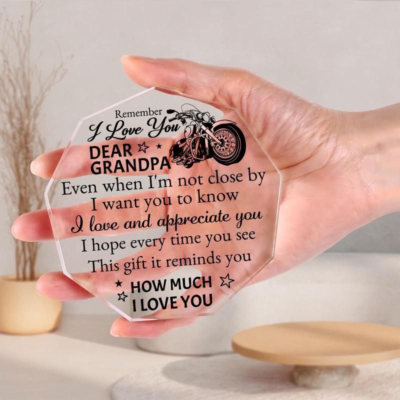 Motorcycle Design Acrylic Ornament, Motorcycle Gift for Grandpa, Grandpa Gift from Grandkids, Birthday Gift, Gift for Grandpa