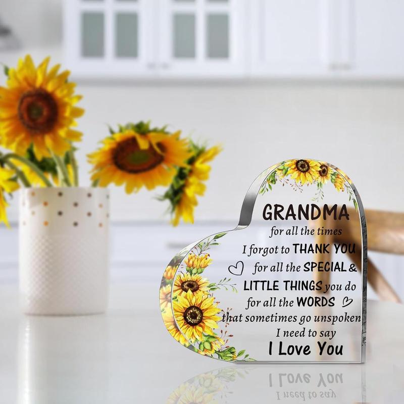 Christmas Gifts for Grandma from Grandkids, to My Grandma  Heart Sign Presents, Mothers Day Birthday Valentines Day Gifts for Grandma Grandmother