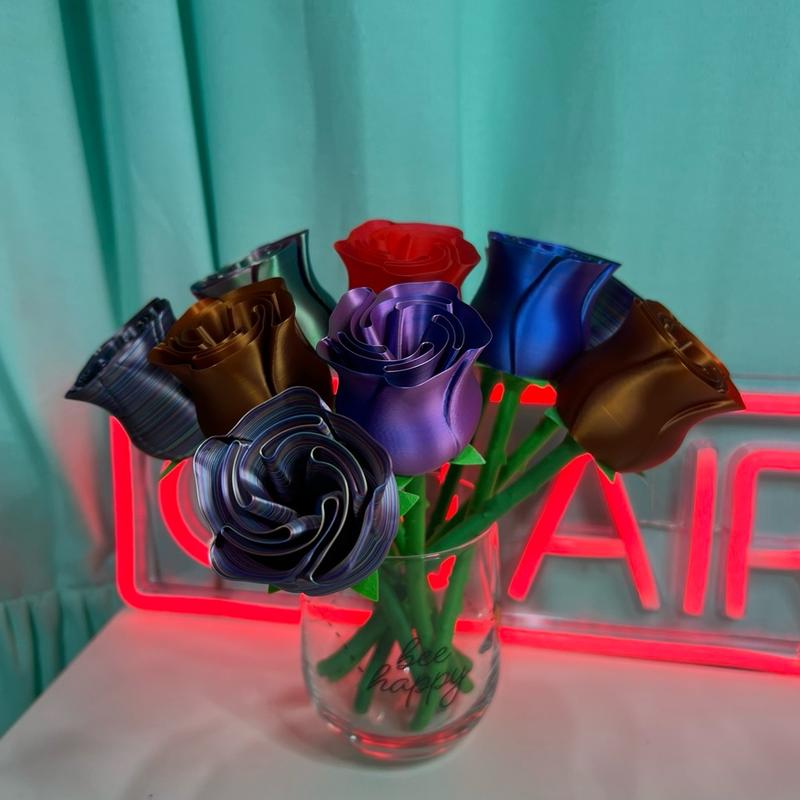 3D printed forever rose decorative flowers decor