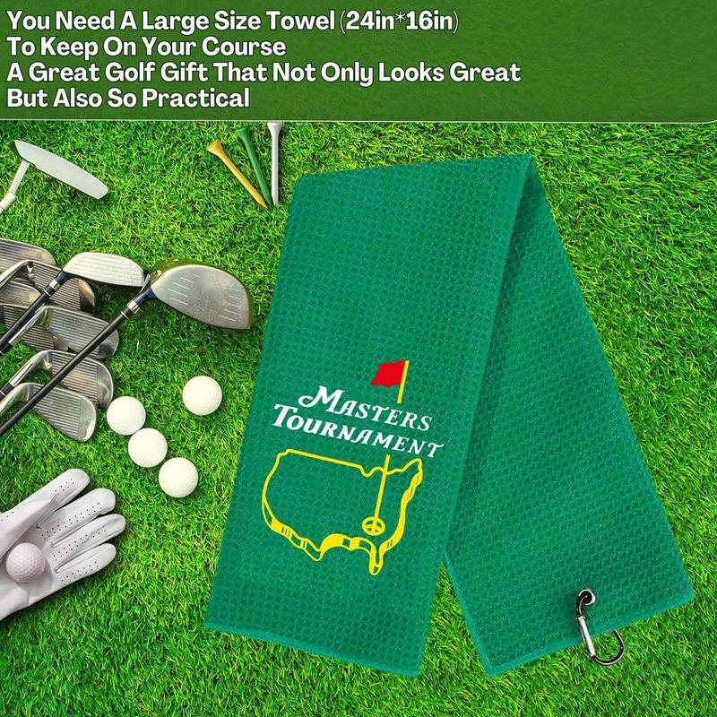 Funny Golf Towel, Funny Golf Towel for Golf Bags with Clip, Golf Gift for Men Husband Boyfriend Dad, Birthday, Cristmas Gifts for Golf Fan - Marsters Tournament (Green)