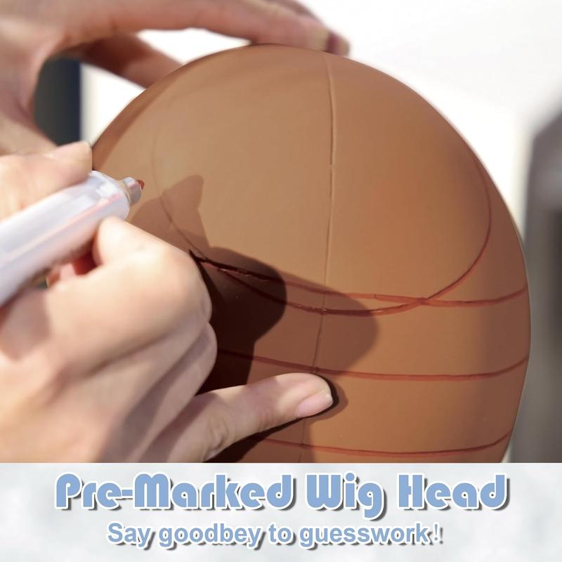 Mannequin Head for Wigs | Wig Head Stand With Guideline Lines | Tabletop Stand Included | Simplify Wig Making |Upgraded canvas head | Wig design