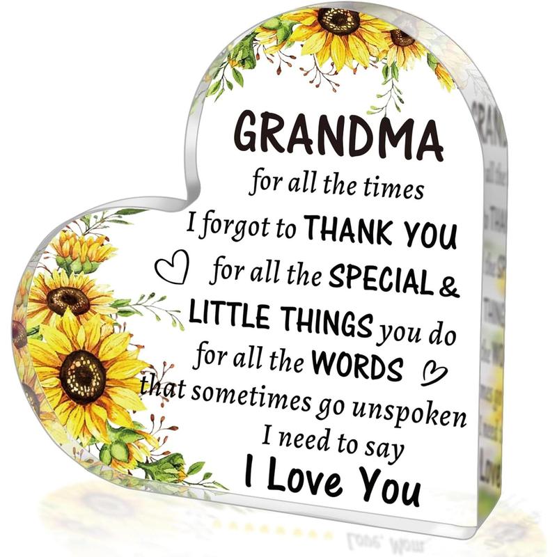 Christmas Gifts for Grandma from Grandkids, to My Grandma  Heart Sign Presents, Mothers Day Birthday Valentines Day Gifts for Grandma Grandmother