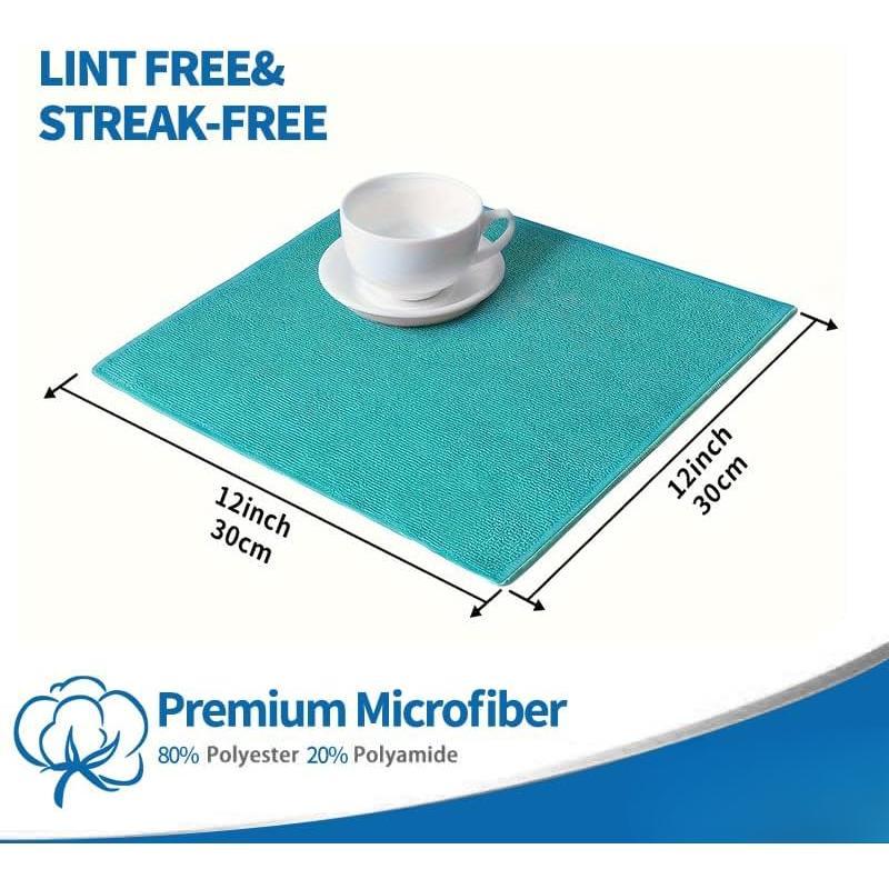 Microfiber Cleaning Cloth, Pack of 12 Cleaning Rag, Absorbent and Lint Free Cleaning Towels with 4 Color Assorted, 12