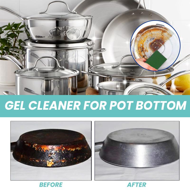 Gel Cleaner For Pot Bottom, OIL STAIN, OIL POLLUTION OF GAS COOKER, BLOCKING THE OIL NETWORK, POT BOTTOM STOVE BLACK SCALE, DISHWASHER OIL STAINS, 5.07FL.OZ,