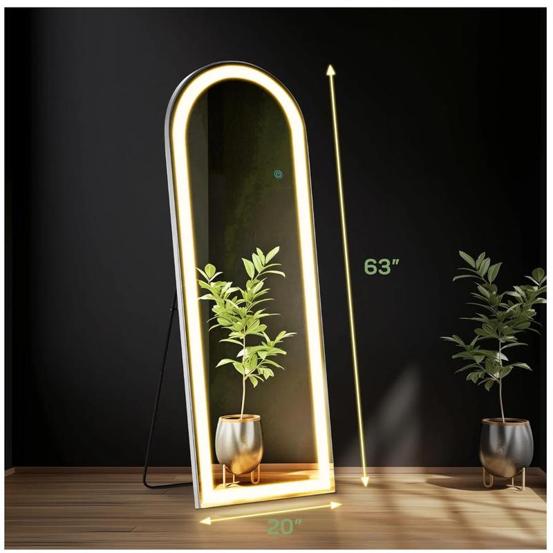 Arched Mirror Full Length with LED Lights, 20