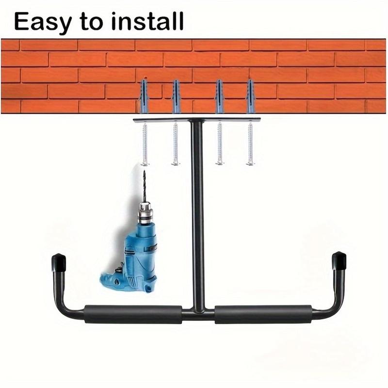 T-shaped Garage Storage Hook Rack, 1 2 Counts Ceiling Installation Hook, Suitable for Hanging Hoses, Wood, and Other Bulky Items