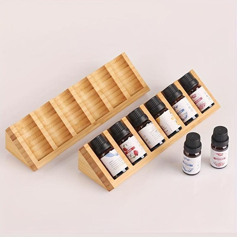 6-grid Essential Oil Storage Box, Bamboo Essential Oil Display Rack, Essential Oil Organizer, Home Organizer for Essential Oil & Nail Polish