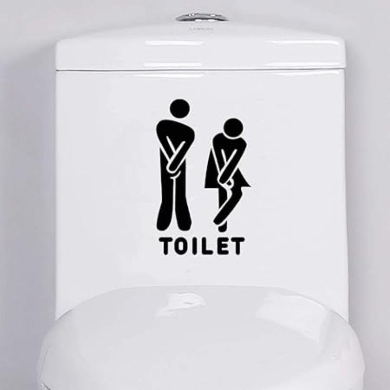 Summer Toilet Sign Sticker, 1 Count Man Woman Toilet Sticker, Diy Decorative Removable Bathroom Vinyl Decal Sticker, Bathroom Accessories, Funny Bathroom Door Decor for Home, Home Gadget