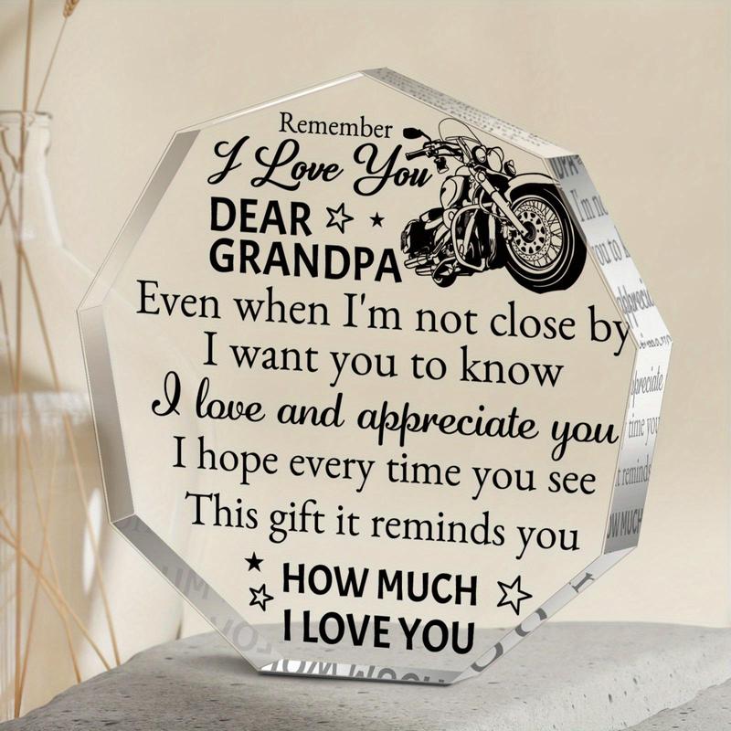 Motorcycle Design Acrylic Ornament, Motorcycle Gift for Grandpa, Grandpa Gift from Grandkids, Birthday Gift, Gift for Grandpa