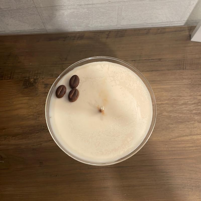 Handmade Espresso Martini Candle Decor with Natural Soy Wax and Cotton Wicks