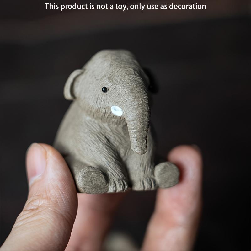 Cute Elephant Shaped Mini Figurine, 1 Count Mini Animal Statue, Desktop Ornament for Home Office Bedroom Living Room