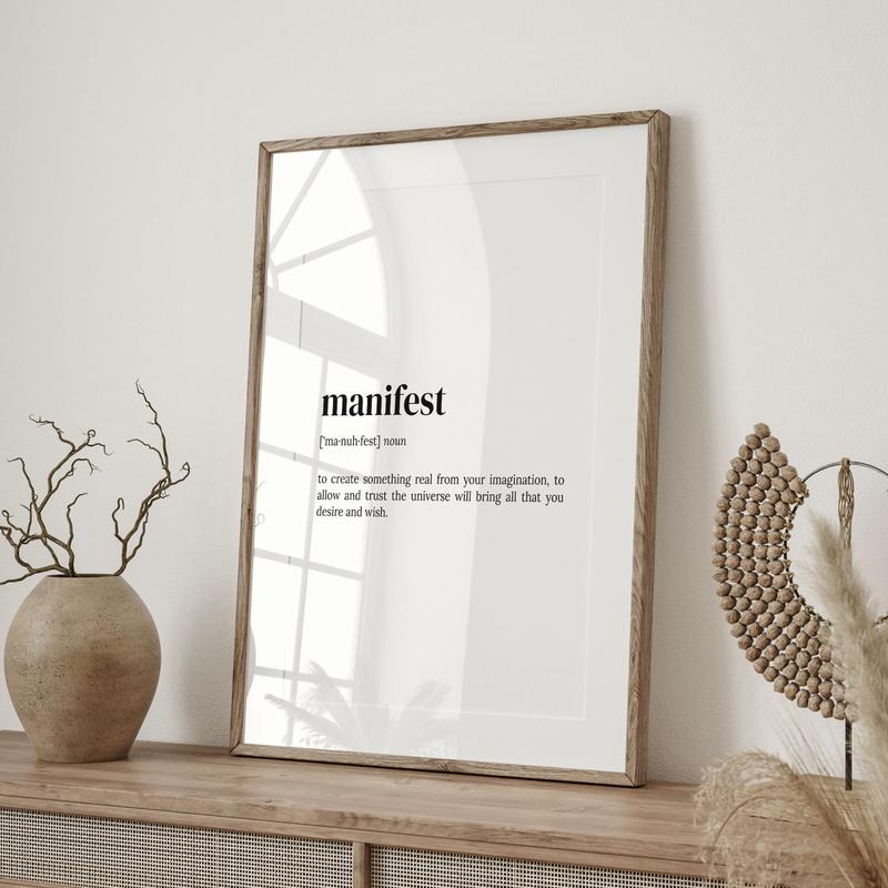 Manifest Definition Print, Dictionary Poster, Quote Wall Art, Motivational Art, Manifest Quote Art, Manifest Quote Gift Poster Prints No Framed, Gifts For , Art Prints, Wall Art Home Decor, Big Wall Décor