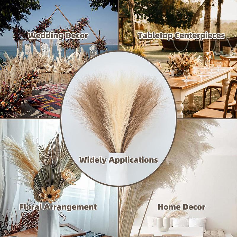 55CM 1PCS Fluffy Pampas Grass Boho Decor Flower Fake Plant Reed Simulated Wedding Party Home Decoration Artificial Flowers