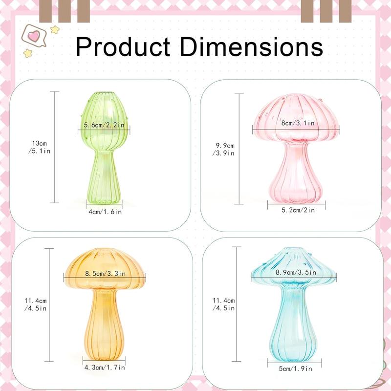 Glass Mushroom Propagation Planter Window  Propagation Station  Hydroponic Mushroom Jars for  Cuttings  Glass Bud Flower Vase Indoor for Home Office Garden Decor