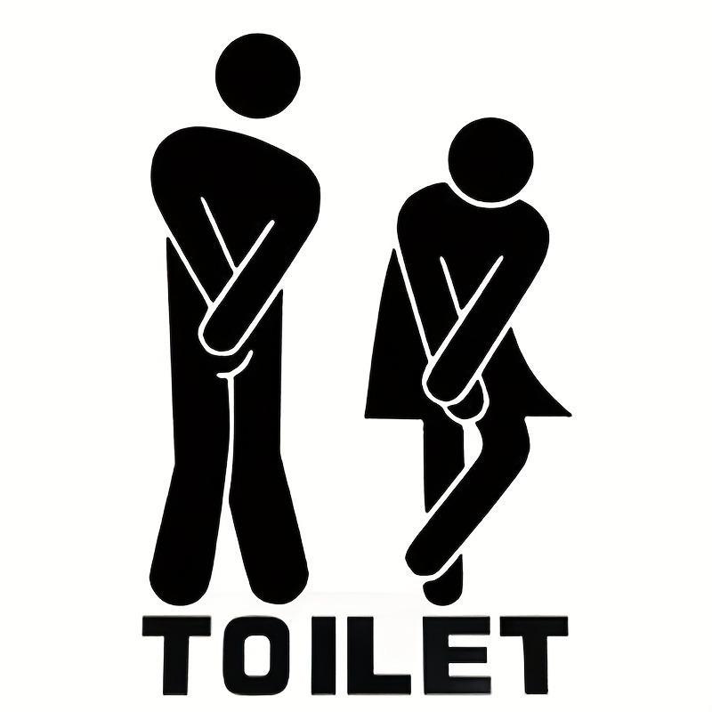 Summer Toilet Sign Sticker, 1 Count Man Woman Toilet Sticker, Diy Decorative Removable Bathroom Vinyl Decal Sticker, Bathroom Accessories, Funny Bathroom Door Decor for Home, Home Gadget