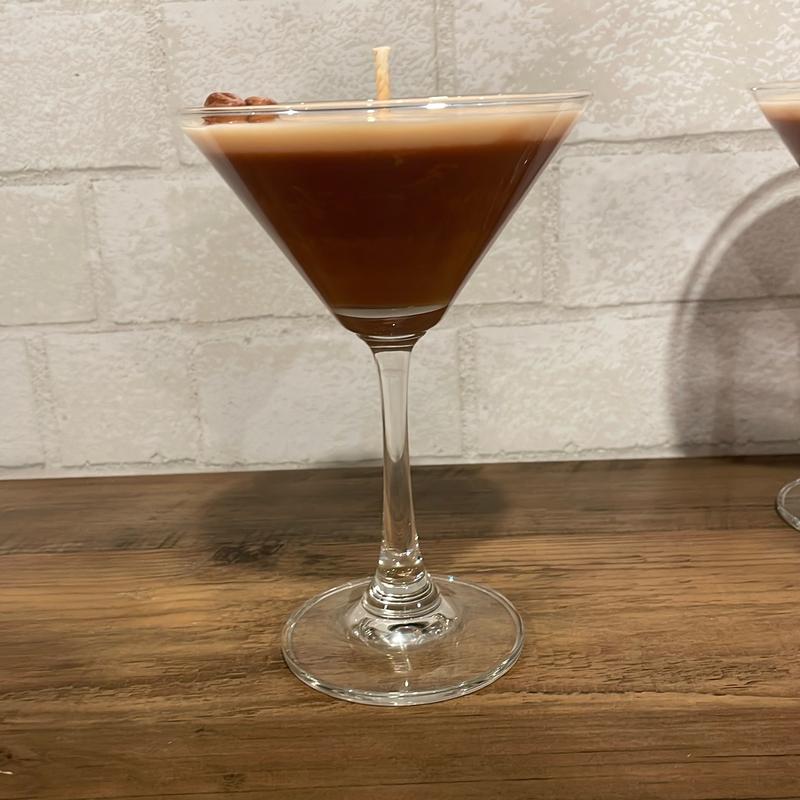 Handmade Espresso Martini Candle Decor with Natural Soy Wax and Cotton Wicks