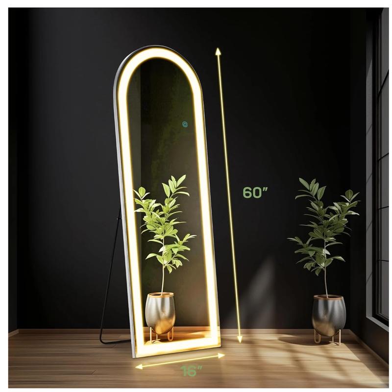 Arched Mirror Full Length with LED Lights, 20