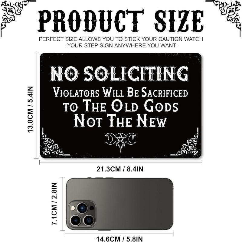 No Soliciting Sign for Front Door, Self-Adhesive Weatherproof Gothic No Solicitors Modern Sign Sticker,UV, Scratch & Fade Resistance No  Signs for House, Business, Apartments, Office Door