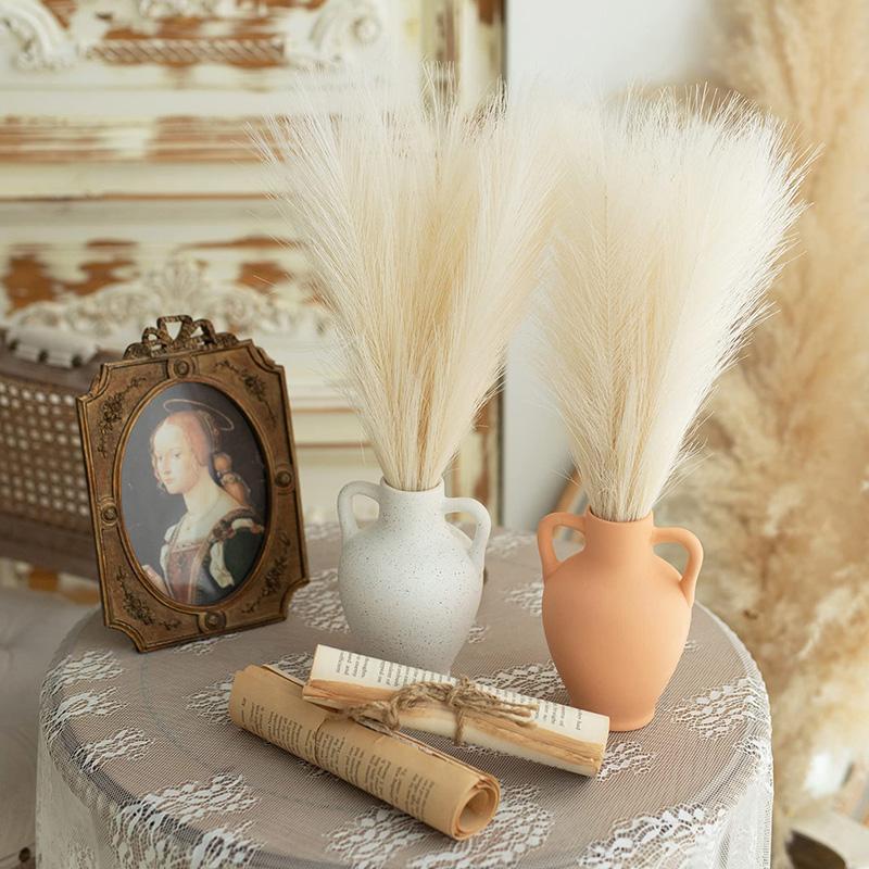 55CM 1PCS Fluffy Pampas Grass Boho Decor Flower Fake Plant Reed Simulated Wedding Party Home Decoration Artificial Flowers